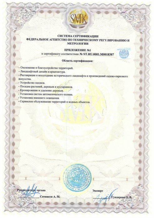 Приложение к сертификату по охране труда и здоровья